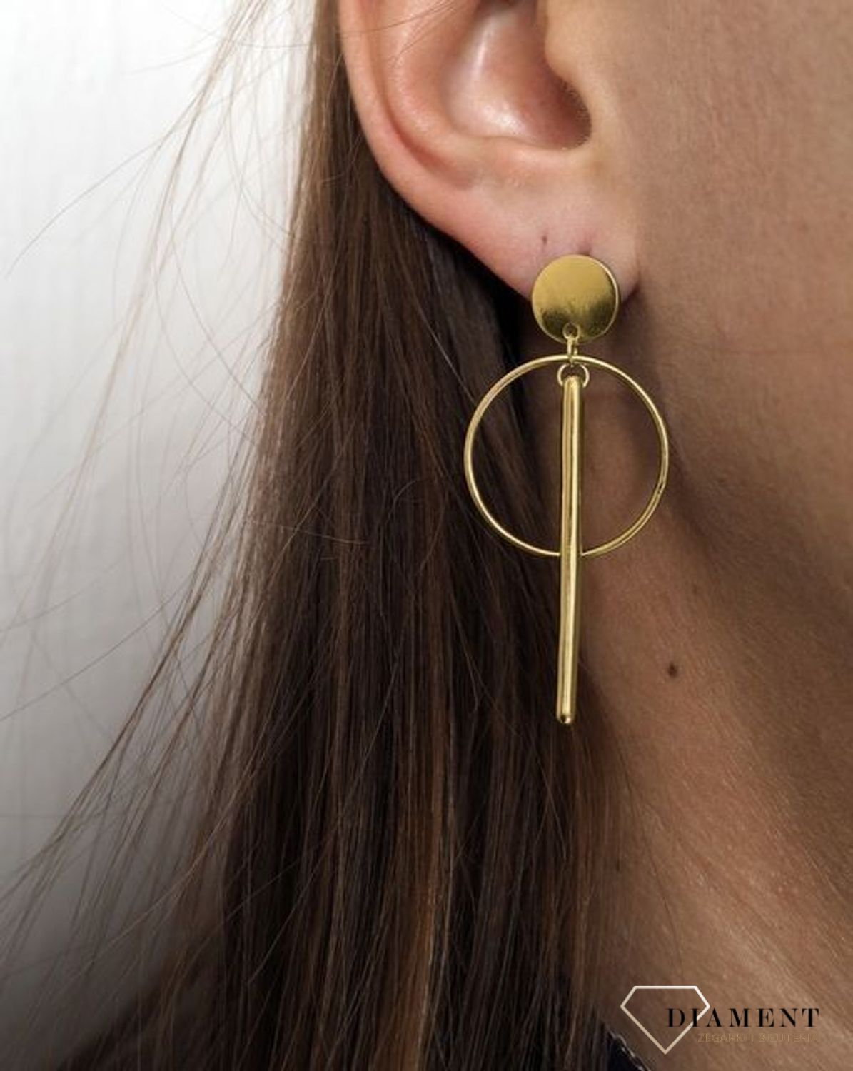 Srebrne kolczyki pozłacane podwójne kółka z patyczkiem JMAS0098GE00.jpg