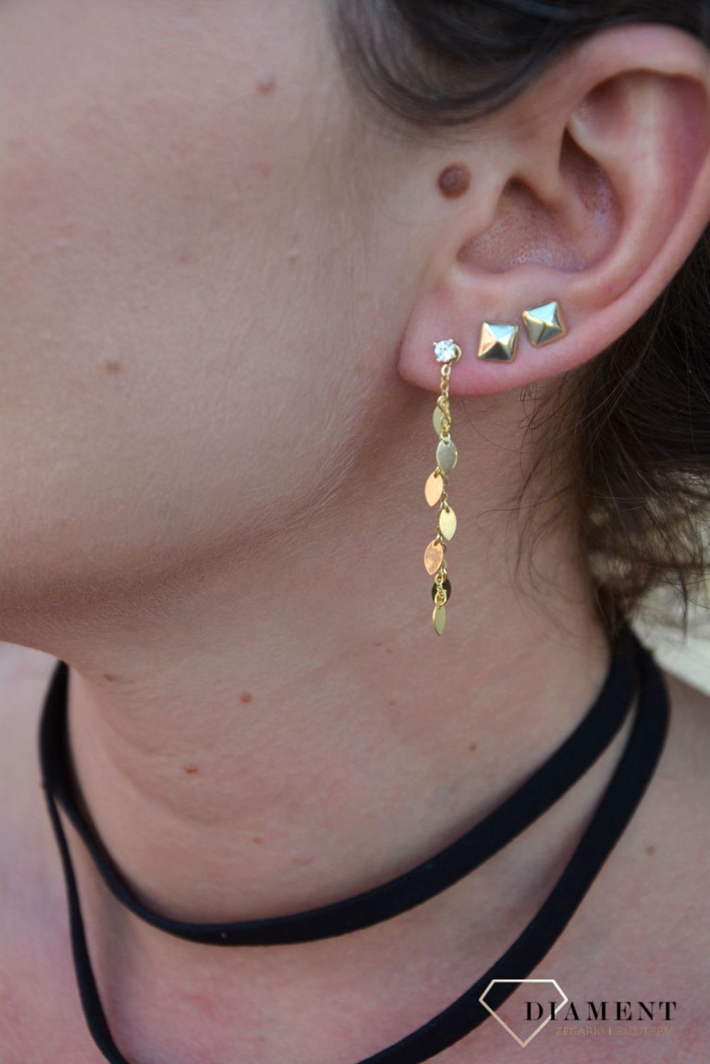 Srebrne kolczyki pozłacane wiszące łezki JMAS0112GE00.jpg