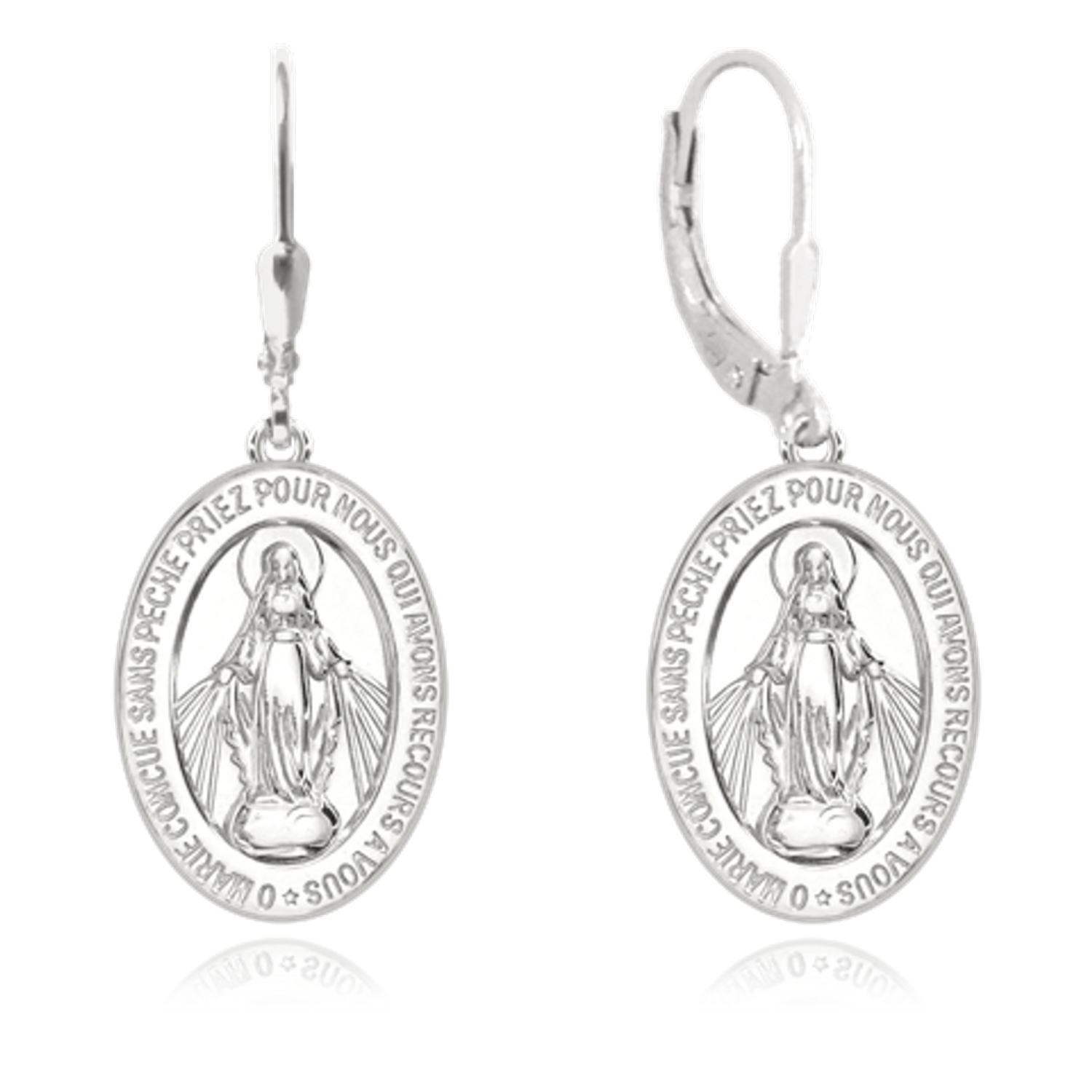 Kolczyki srebrne wiszące Cudowny Medalik JMAS0115SE00.png