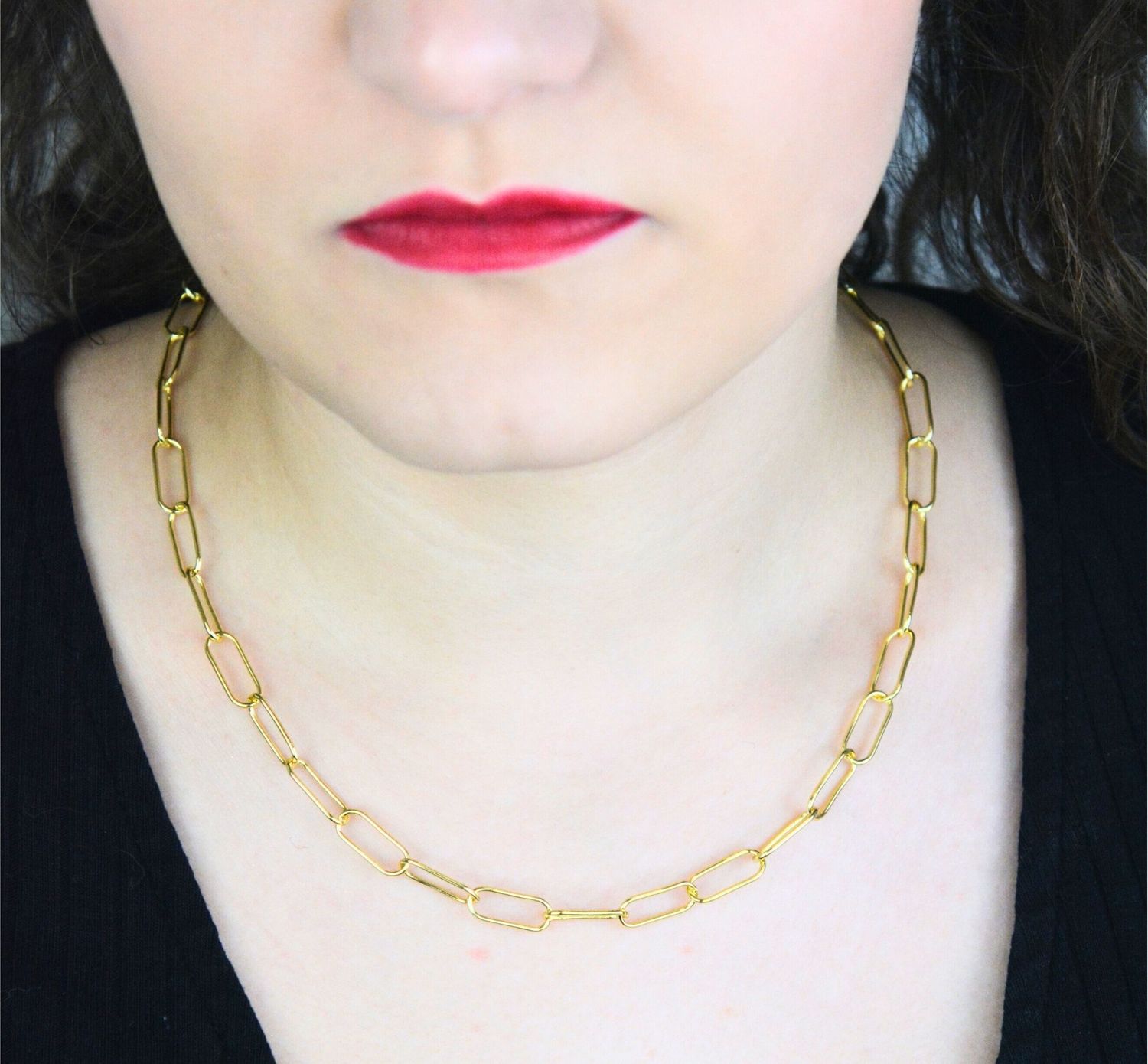 Pozłacany srebrny naszyjnik z ogniwami w stylu włoskim 925.jpg