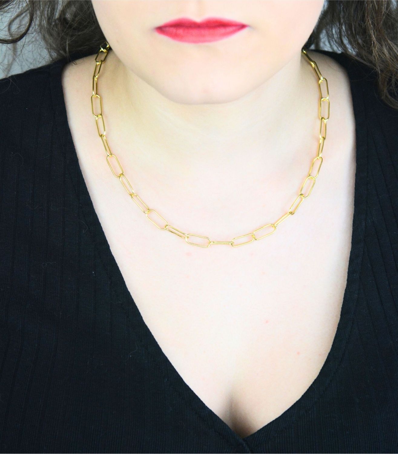 Pozłacany srebrny naszyjnik z ogniwami w stylu włoskim 925.jpg