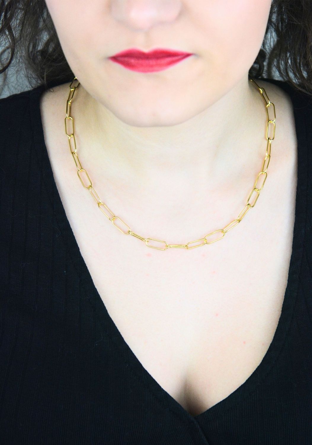 Pozłacany srebrny naszyjnik z ogniwami w stylu włoskim 925.jpg