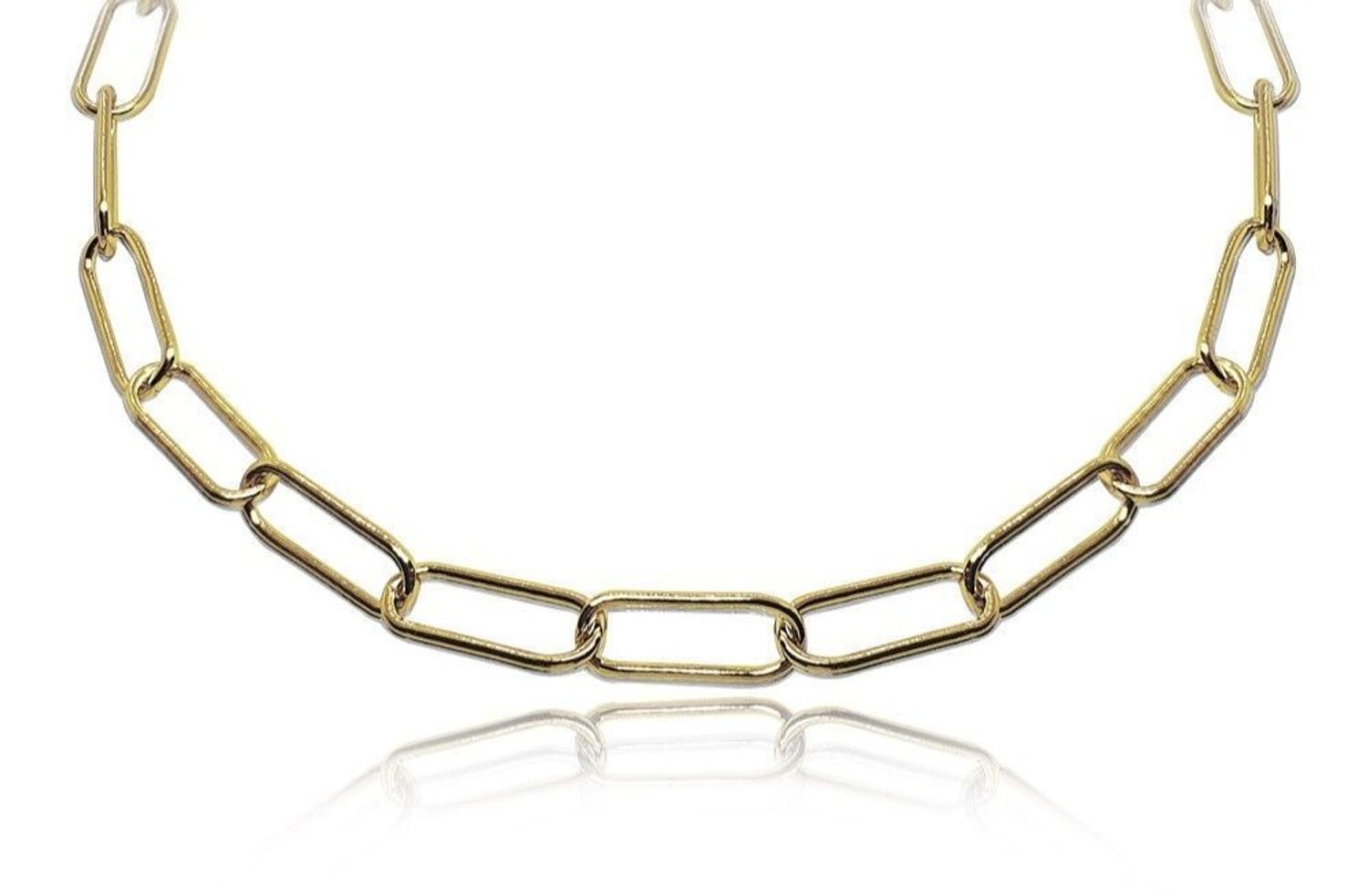 Pozłacany srebrny naszyjnik z ogniwami w stylu włoskim 925.jpg