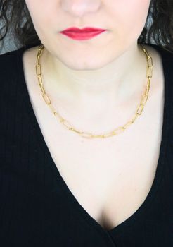 Pozłacany srebrny naszyjnik 925 z ogniwami – włoski styl, 47 cm (3).jpg