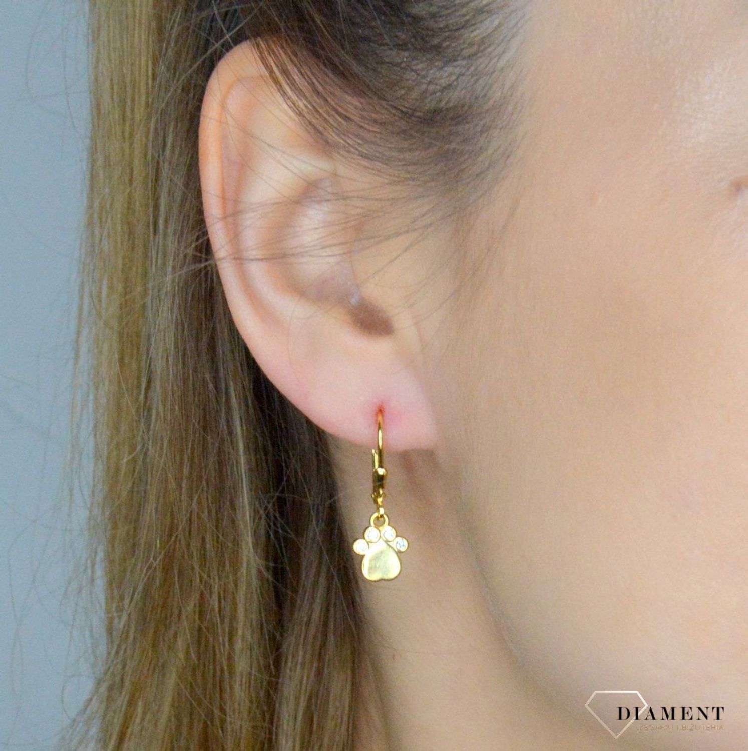 Srebrne kolczyki 925 pozłacane psie łapki JMAS0219GE00. Srebrne kolczyki damskie. Srebrne kolczyki wiszące. Kolczyki srebrne pozłacane. Kolczyki srebrne psie łapki na prezent..jpg