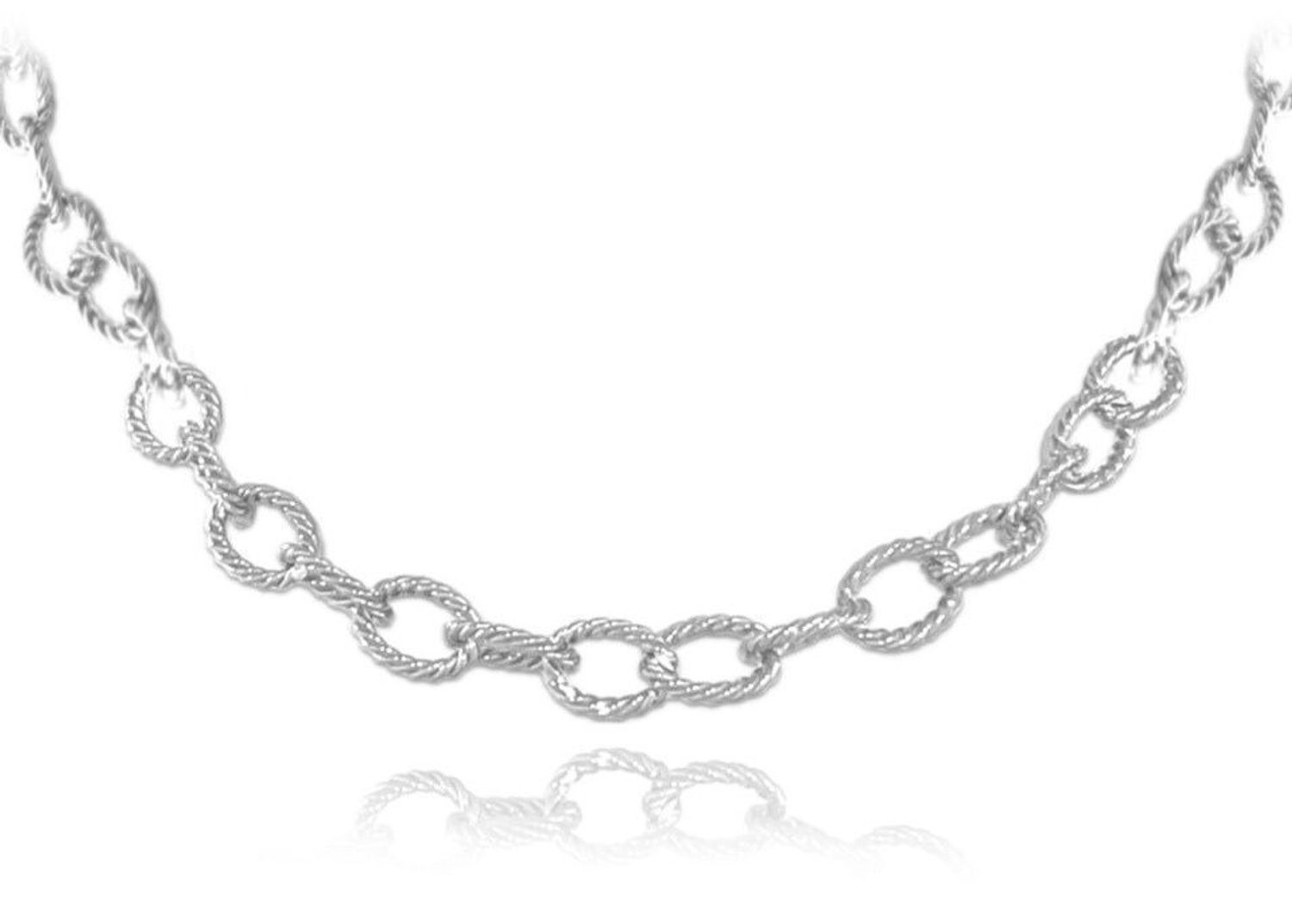 Damski srebrny naszyjnik MINET 925 rodowany 45 cm – elegancki łańcuszek.jpg