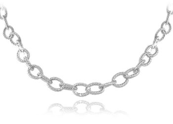 Damski srebrny naszyjnik MINET 925 rodowany 45 cm – elegancki łańcuszek.jpg