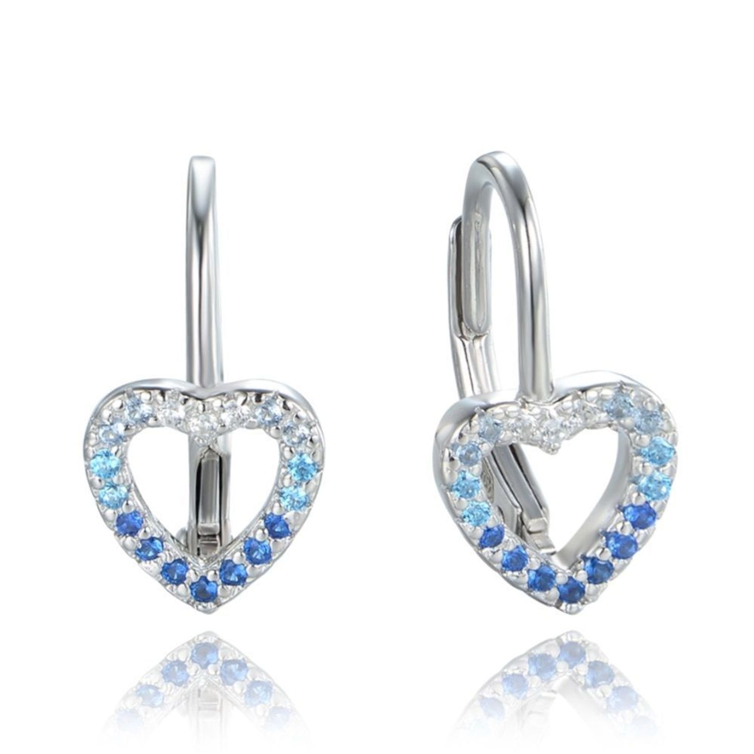 Srebrne kolczyki dla dziewczynki. Kolczyki srebrne dziecięce. Srebrne kolczyki na bigiel z cyrkoniami. Srebrne kolczyki różowe serduszka idealne na prezent.jpg