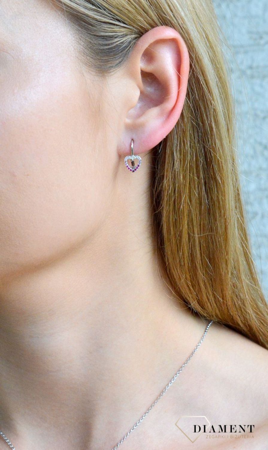 Srebrne kolczyki dziecięce 925 różowe serduszka JMAS0235CE00.jpg