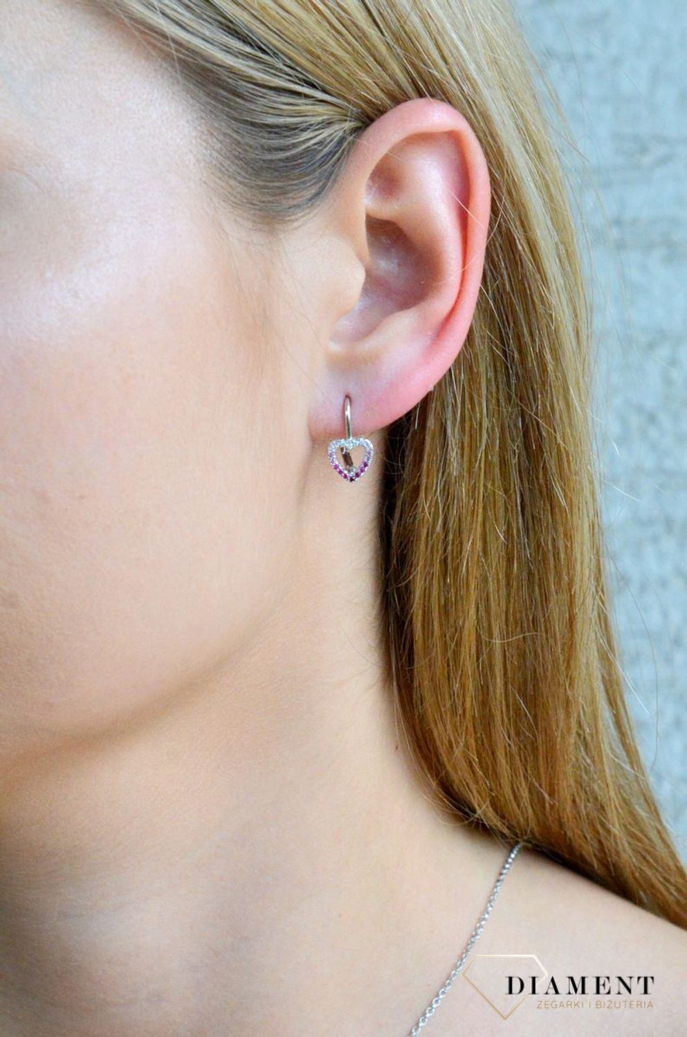 Srebrne kolczyki dziecięce 925 różowe serduszka JMAS0235CE00.jpg