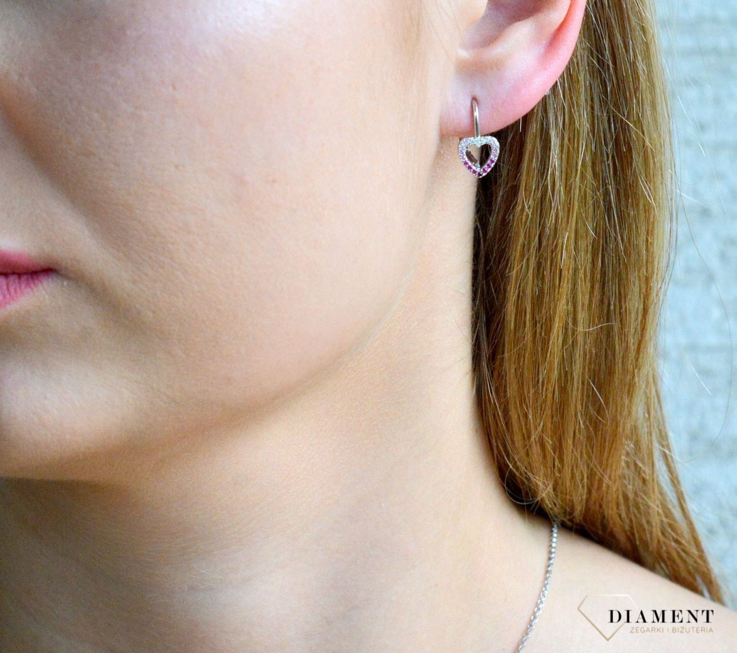 Srebrne kolczyki dziecięce 925 różowe serduszka JMAS0235CE00.jpg