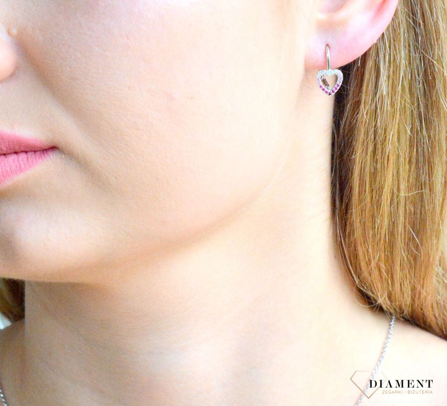 Srebrne kolczyki dziecięce 925 różowe serduszka JMAS0235CE00.jpg