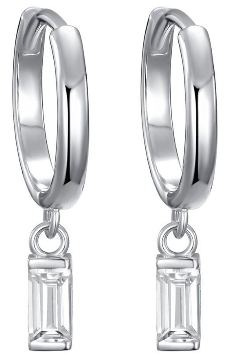 Kolczyki MINET z rodowanego srebra próby 925 w formie pierścieni z wiszącymi białymi cyrkoniami. Klasyka i elegancja w nowoczesnym wydaniu. Idealne na każdą okazję.1.jpg