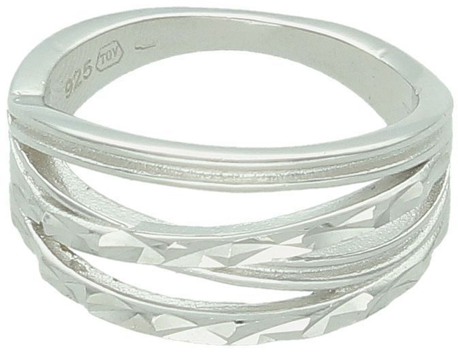 Delikatny srebrny pierścionek dziecięcy JMAS0262SR z ozdobnym plecionym wzorem. Wykonany ze srebra próby 925. Wielkość elementu górnego 1 cm.1.jpg