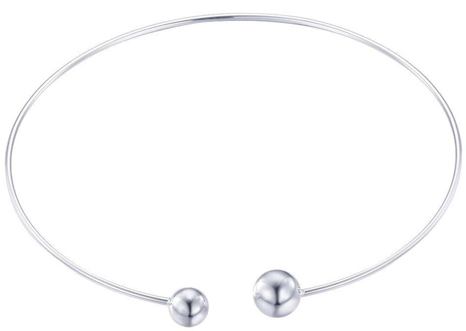 MINET srebrny naszyjnik z kulkami rodowany Ag 925, idealny na wąską szyję 30-33 cm. Minimalistyczny i trwały design, doskonały na co dzień i na wyjątkowe okazje.1.jpg