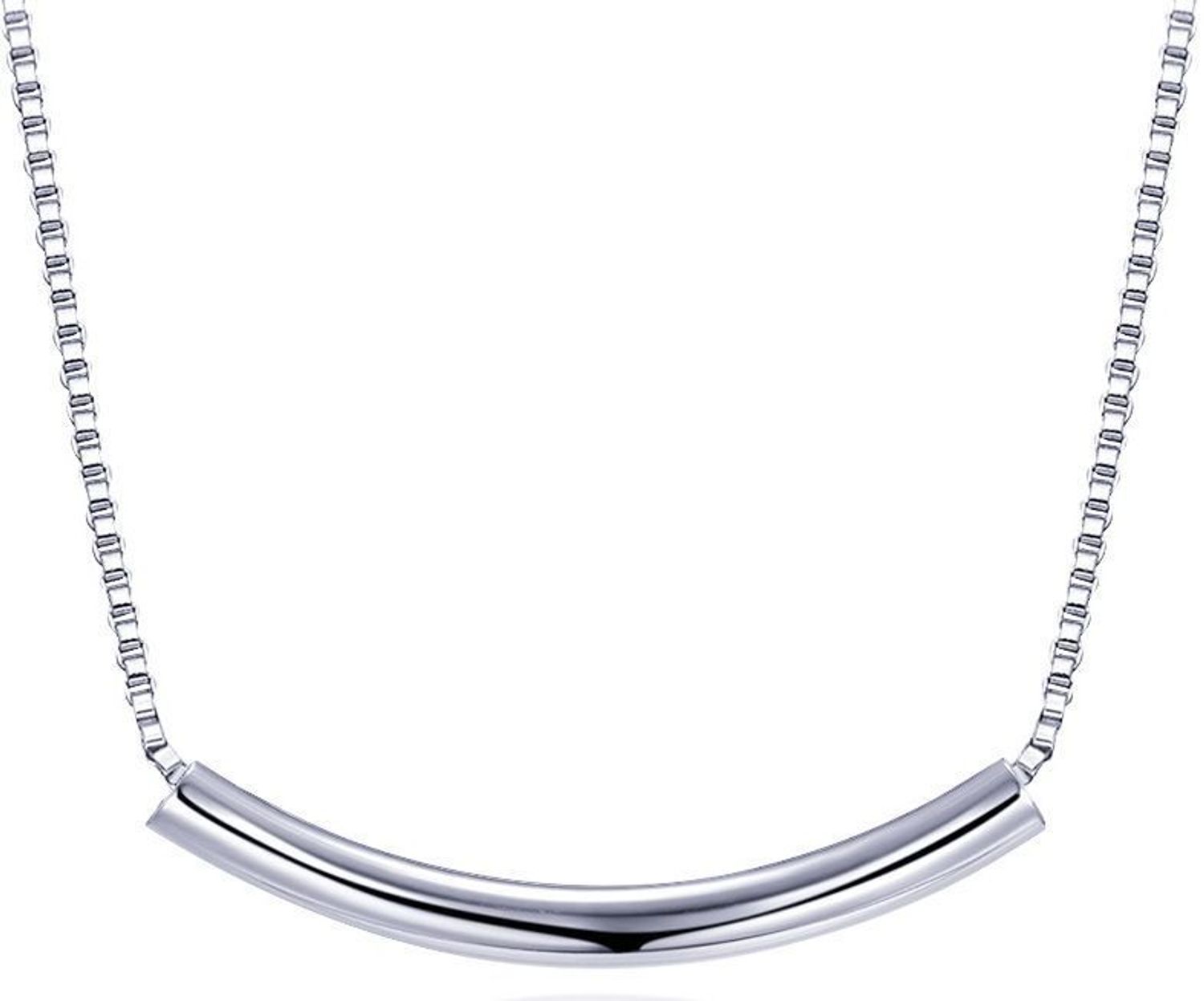 Stylowy naszyjnik MINET z poziomą poprzeczką wykonany z rodowanego srebra Ag 925. Nowoczesny i subtelny dodatek idealny do codziennych i eleganckich stylizacji.1.jpg