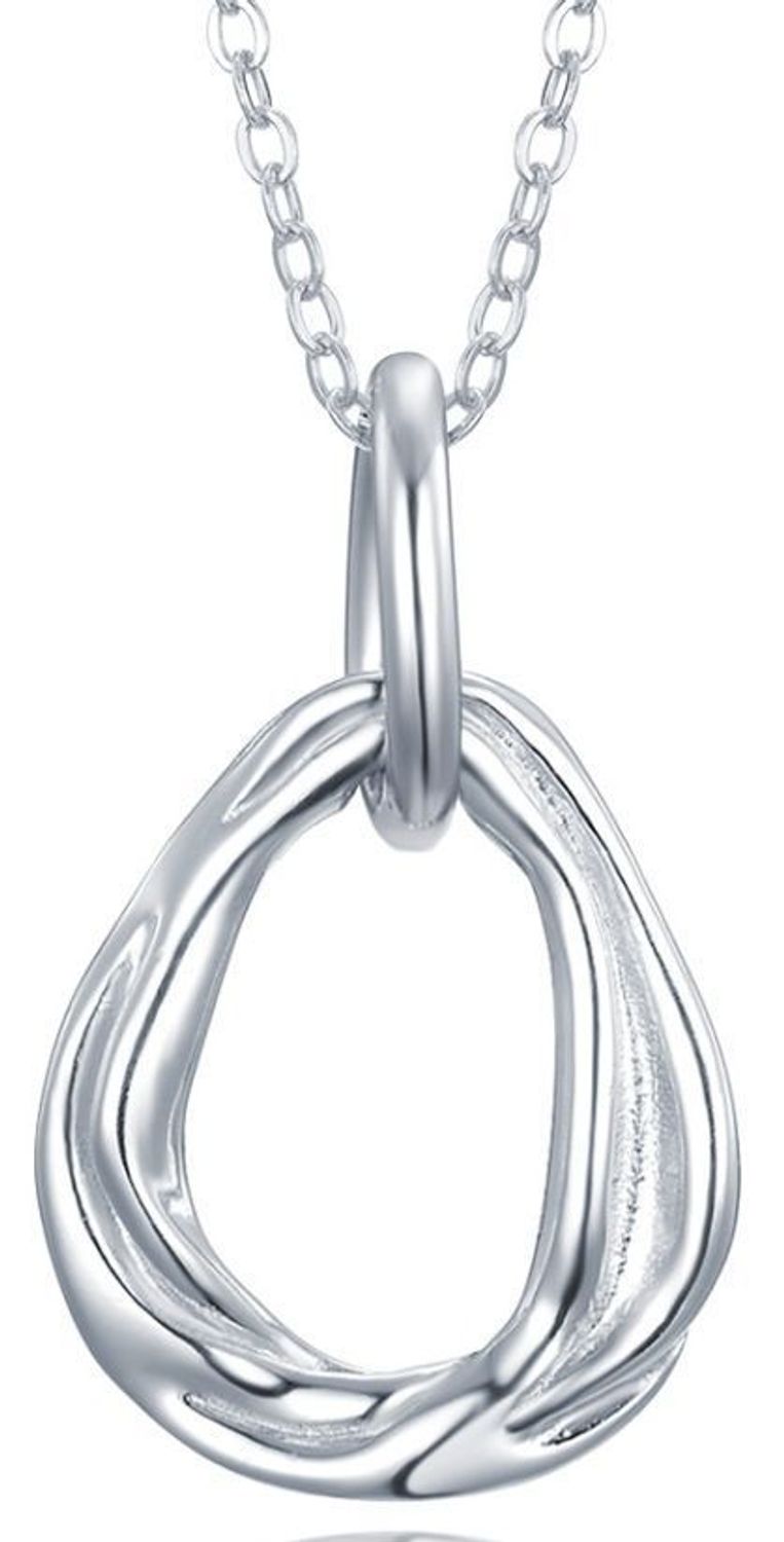 Nowoczesny naszyjnik MINET ze srebra próby 925, rodowany dla trwałego blasku. Designerska zawieszka i długość 45 cm – idealny wybór na co dzień i na specjalne okazje.1.jpg