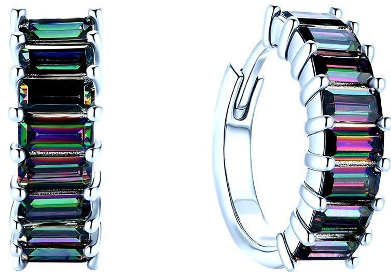 Luksusowe kolczyki MINET z rodowanego srebra Ag 925, ozdobione cyrkoniami. Kolor różowo-zielone. Idealne na specjalne okazje i na co dzień. Model JMAS0293ME00.1.jpg