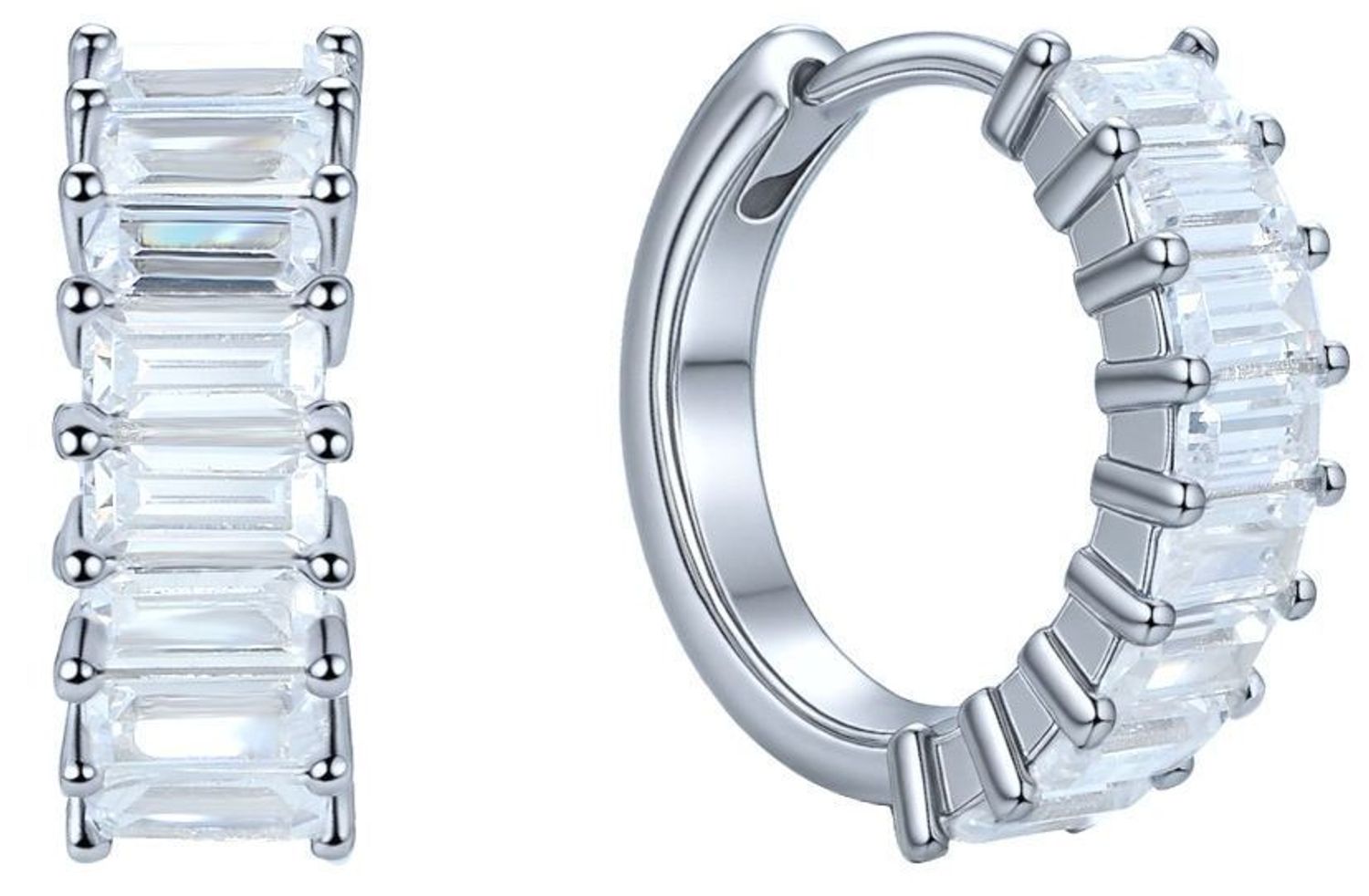 Ekskluzywne kolczyki srebrne marki MINET z połyskującymi białymi cyrkoniami, wykonane z rodowanego srebra próby 925. Idealne do codziennych i wieczorowych stylizacji.1.jpg