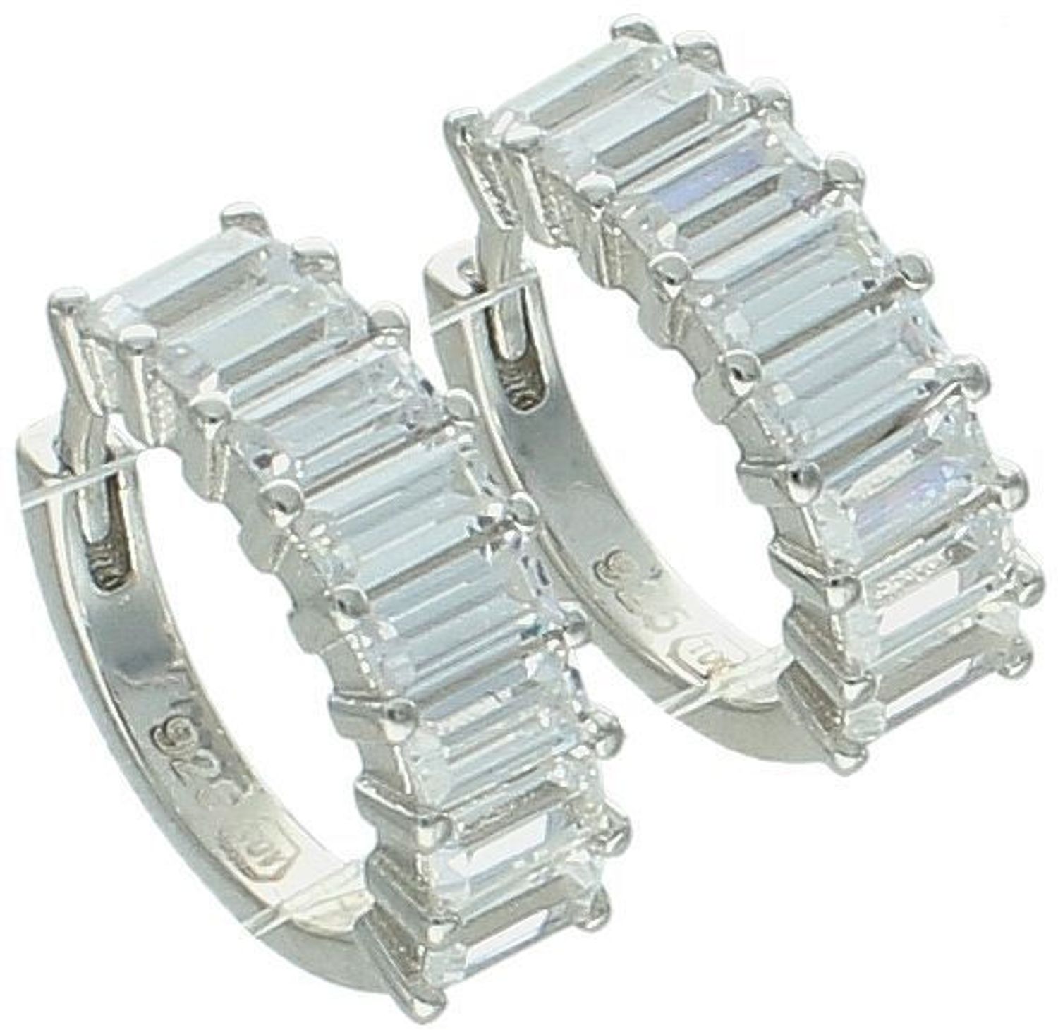 Ekskluzywne kolczyki srebrne marki MINET z połyskującymi białymi cyrkoniami, wykonane z rodowanego srebra próby 925. Idealne do codziennych i wieczorowych stylizacji.1.jpg