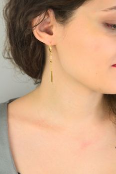 Srebrne pozłacane kolczyki wiszące z łańcuszkiem i patyczkami  Ag 925 (3).jpg