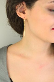 Srebrne pozłacane kolczyki wiszące z łańcuszkiem i patyczkami  Ag 925 (5).jpg