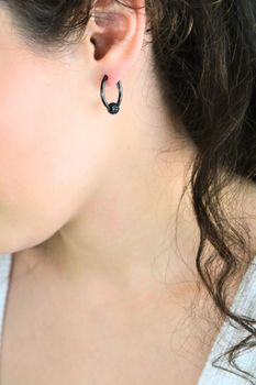 MINET Kolczyki z czarnym rodowaniem Ag 925 kółka z kulką z cyrkoniami (3).jpg