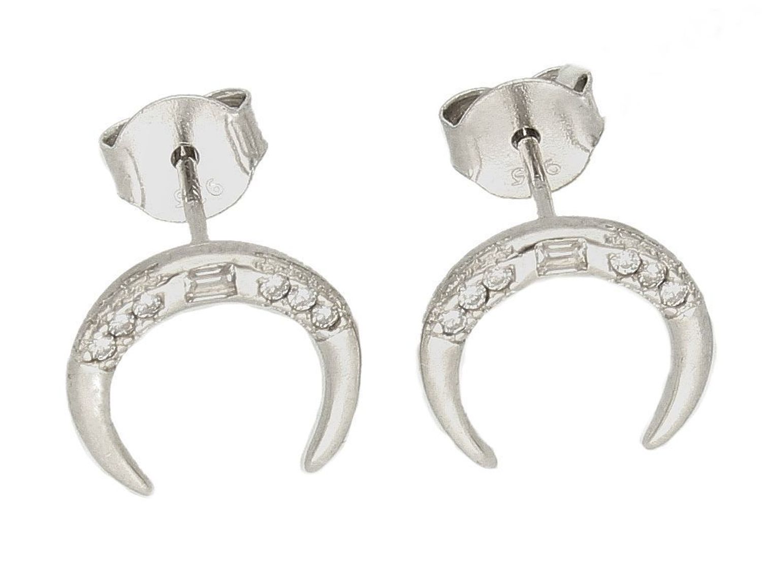 Srebrne kolczyki z cyrkoniami półksiężyce JMAS5035SE00. Kolczyki posiadają wygodne zapięcia na sztyft. To bardzo dobry pomysł na prezent. Kolczyki zostały wykonane z najwyższej jakości srebra próby 925..jpg