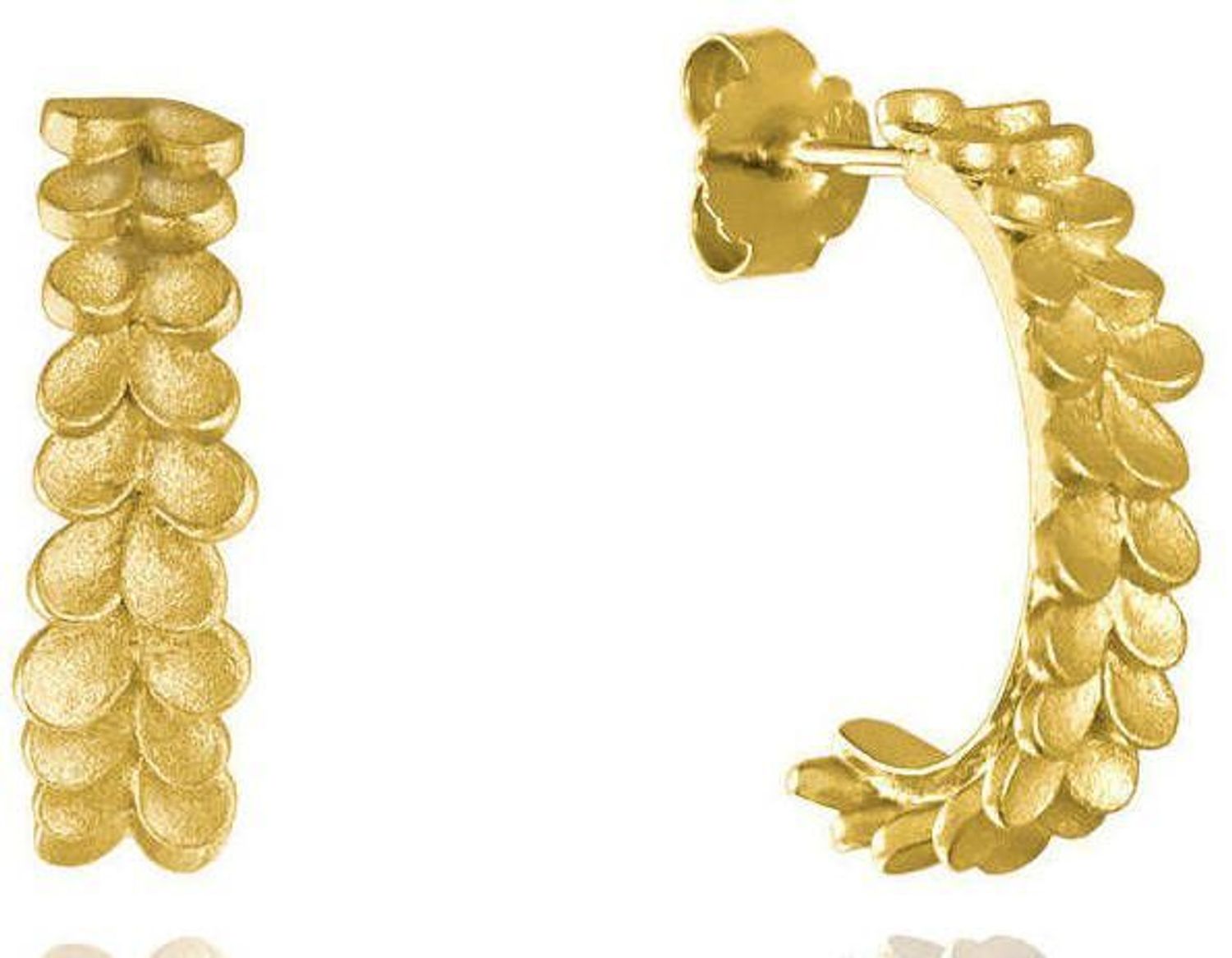 Srebrne kolczyki damskie pozłacane z matowym wykończeniem JMAS5043XE00.jpg