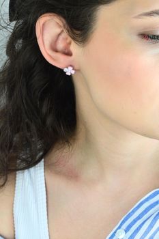 Kolczyki dziecięce srebrne JMAS5065PE00 – koniczynki z różową emalią, próba 925 🍀 (3).jpg