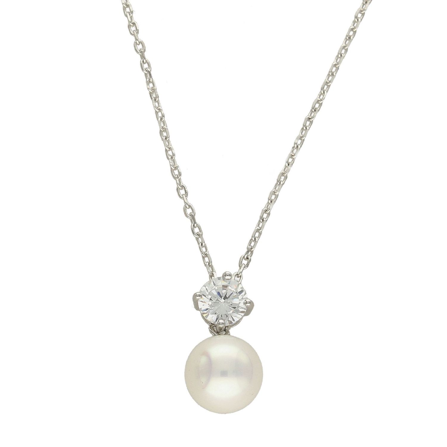 Naszyjnik srebrny biała perła z cyrkonią JMAS7003SN45.jpg