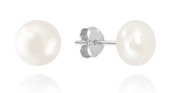 Srebrne kolczyki 925 z naturalnymi perłami 6 mm – rodowane, sztyft.jpg