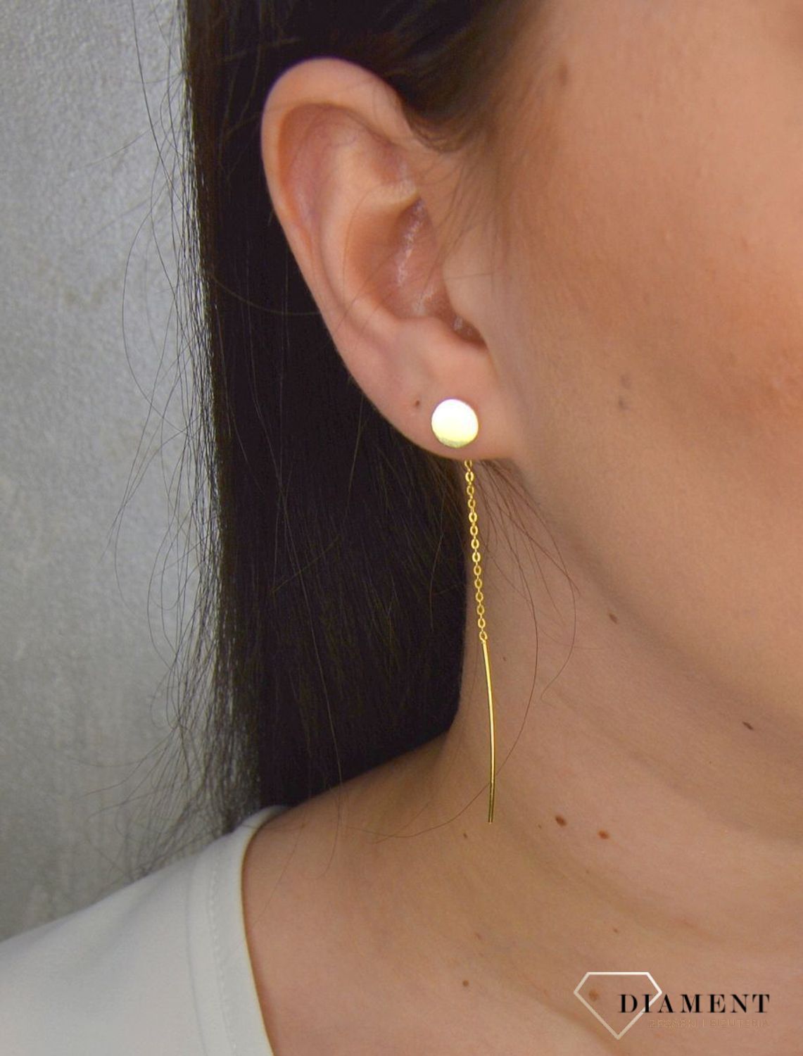 Kolczyki srebrne pozłacane przeciągane z gładkim kółkiem JMAS7021GE00.jpg