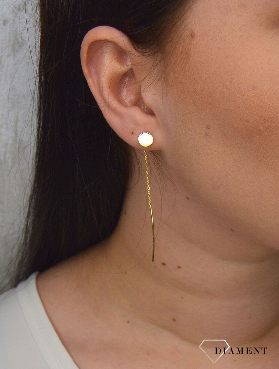 Kolczyki srebrne pozłacane przeciągane z gładkim kółkiem JMAS7021GE00.jpg