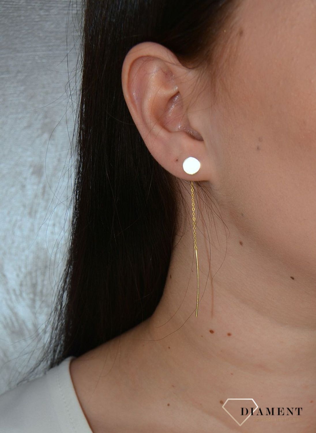 Kolczyki srebrne pozłacane przeciągane z gładkim kółkiem JMAS7021GE00.jpg