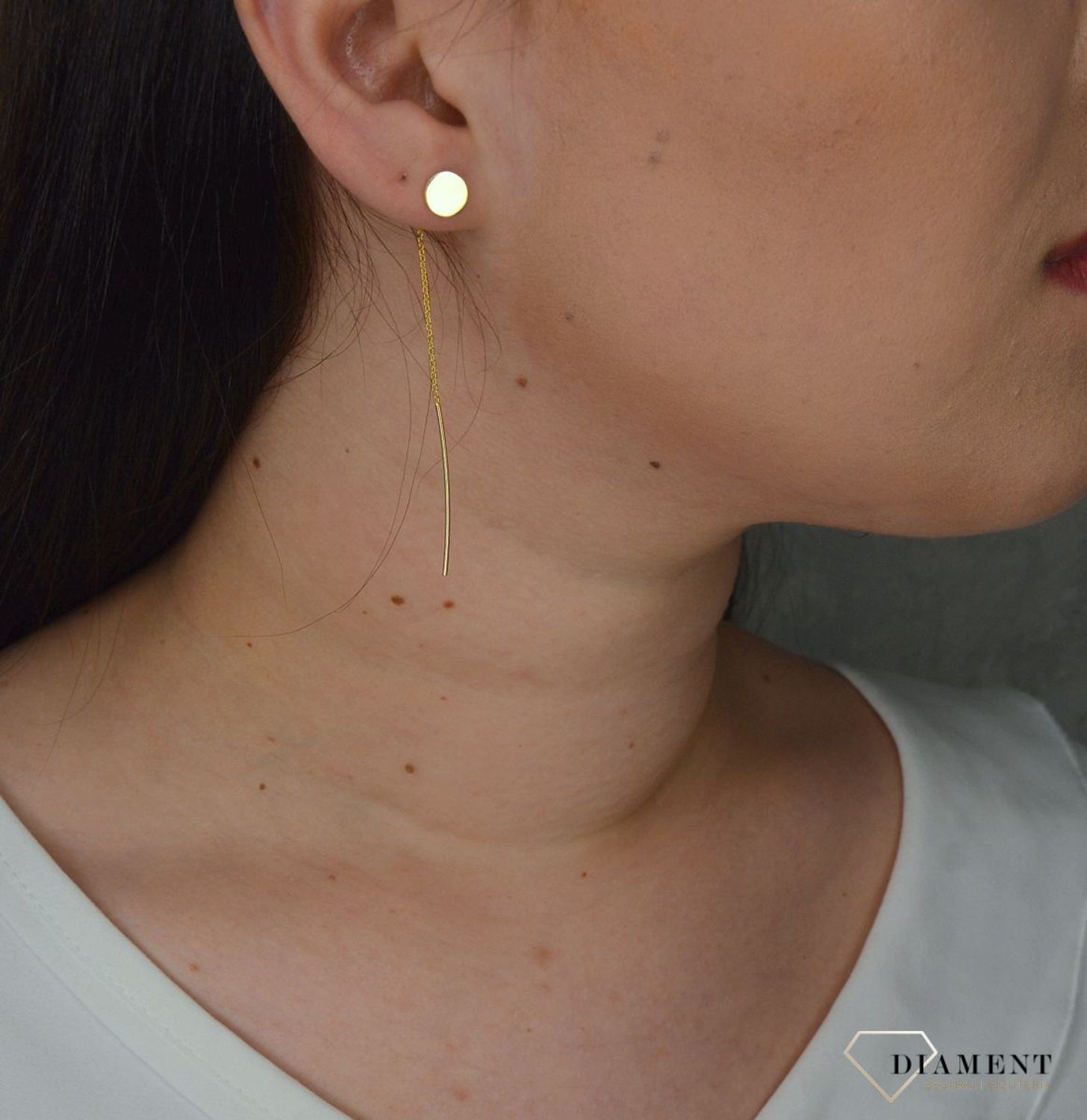 Kolczyki srebrne pozłacane przeciągane z gładkim kółkiem JMAS7021GE00.jpg