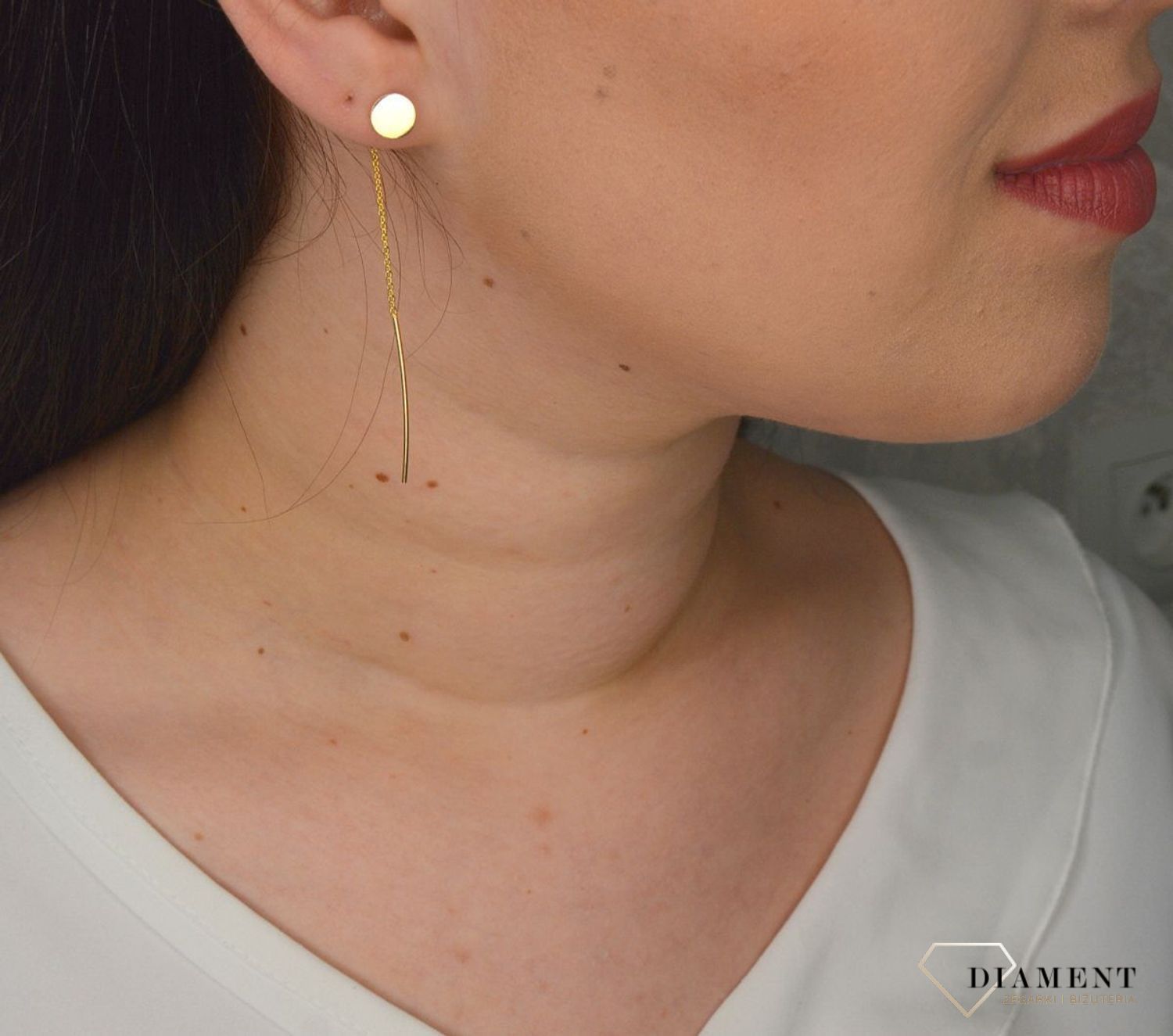 Kolczyki srebrne pozłacane przeciągane z gładkim kółkiem JMAS7021GE00.jpg