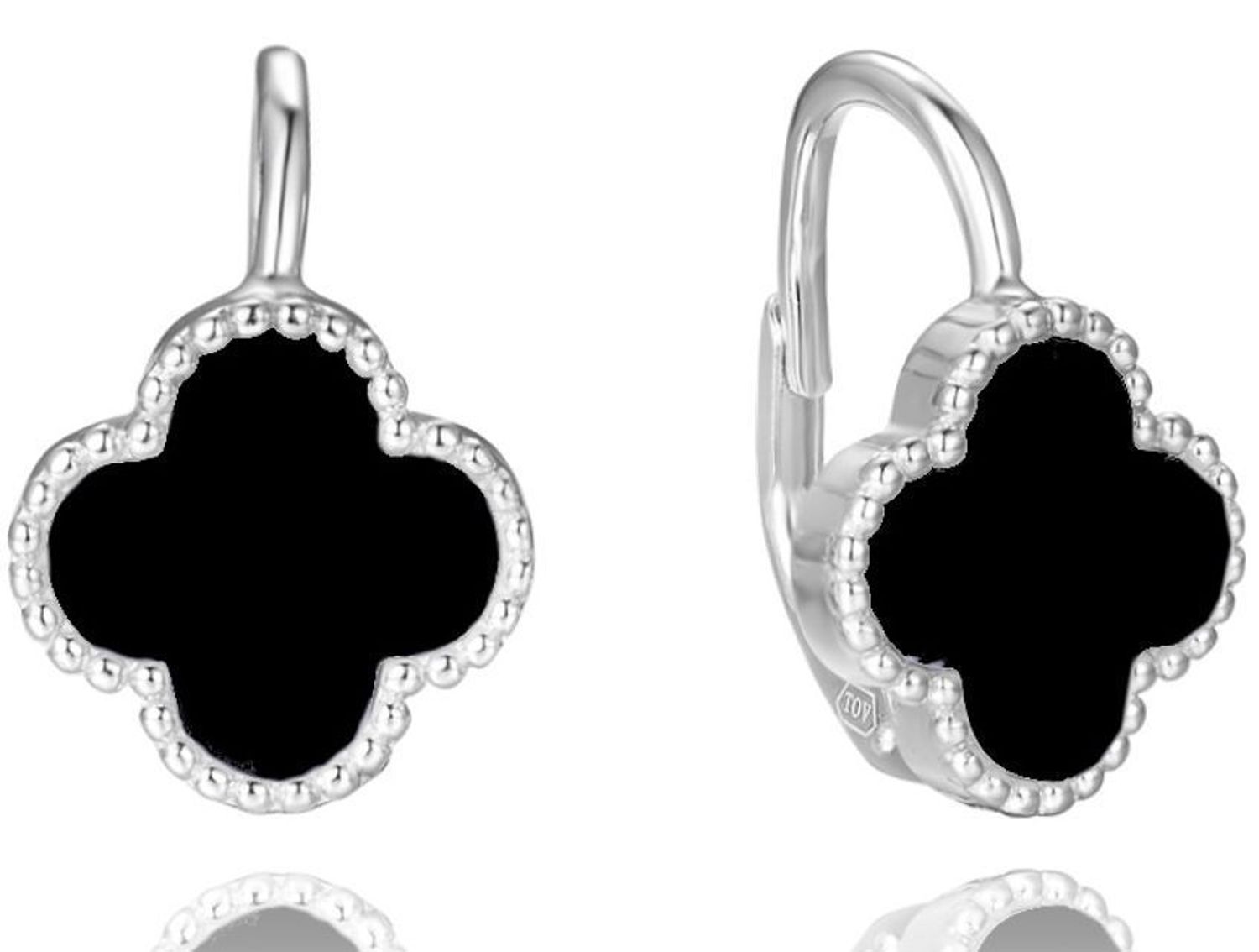 Kolczyki srebrne koniczyna z onyksem JMAS7043CE00.jpg