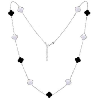 Srebrny naszyjnik damski 925 koniczynka z białą masą perłową i onyksem JMAS7043CN60 (1).jpg