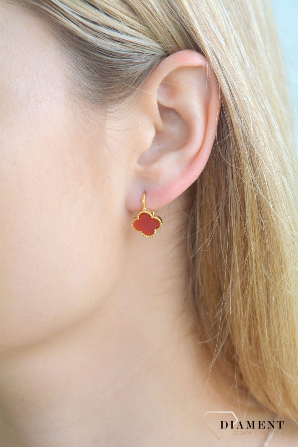 Srebrne kolczyki 925 koniczyny z agatem pozłacane JMAS7043RE00. Srebrne kolczyki damskie. Kolczyki srebrne pozłacane. Kolczyki srebrne z agatem. Kolczyki srebrne pozłacane z kamieniem naturalnym. Kolczyki koniczynki na prezent..jpg