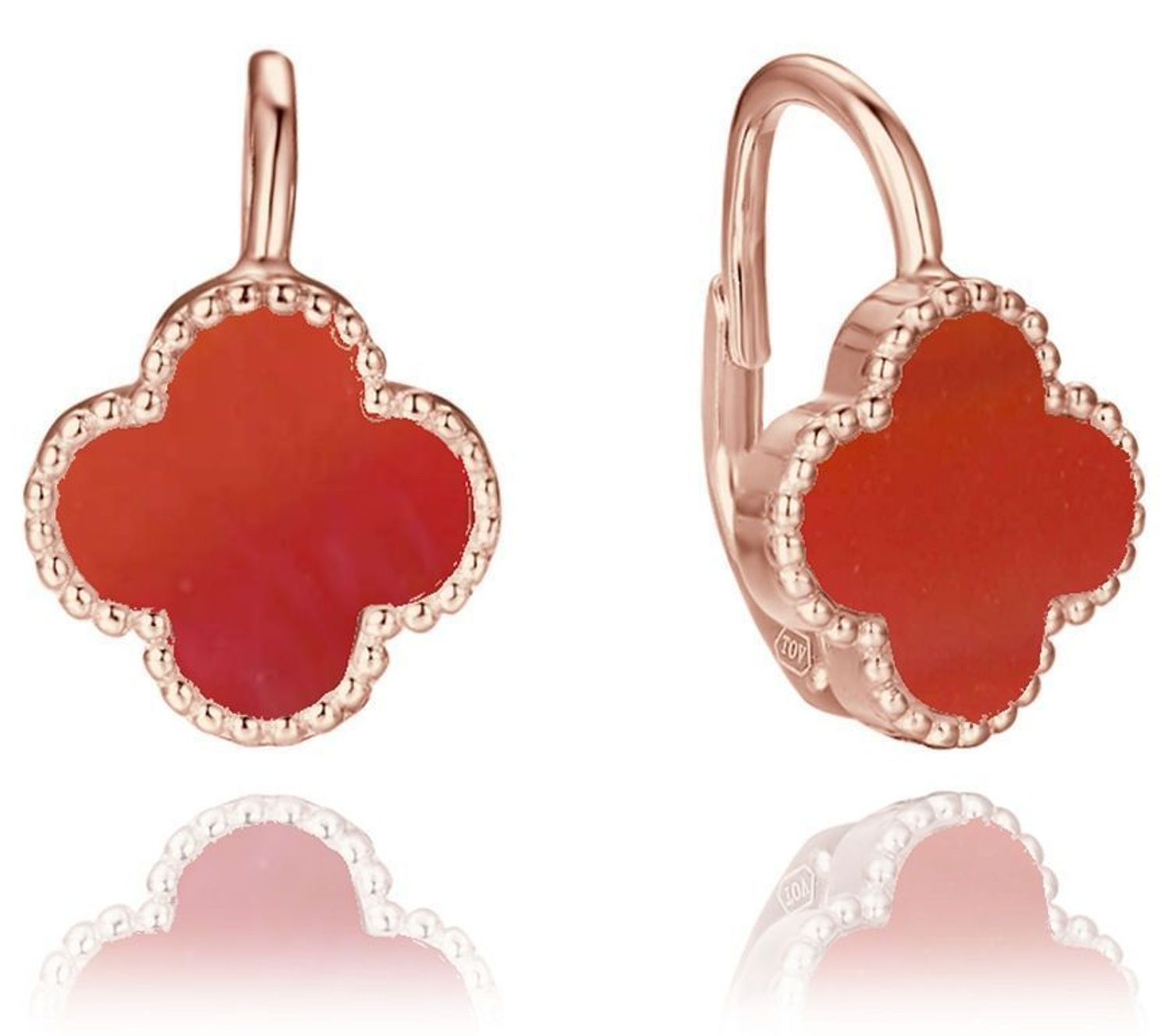 Minet Rose Gold JMAS7043RE03 – Pozłacane srebrne kolczyki z czerwonym agatem.jpg