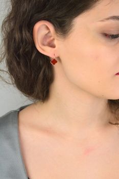 Minet Rose Gold JMAS7043RE03 – pozłacane kolczyki z czerwonym agatem (1).jpg