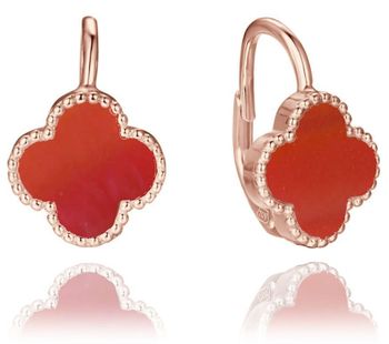 Minet Rose Gold JMAS7043RE03 – Pozłacane srebrne kolczyki z czerwonym agatem.jpg
