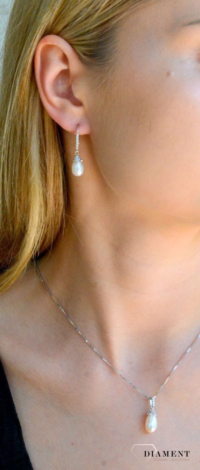 Srebrne kolczyki damskie 925 wiszące perełki JMAS7047SE00.jpg