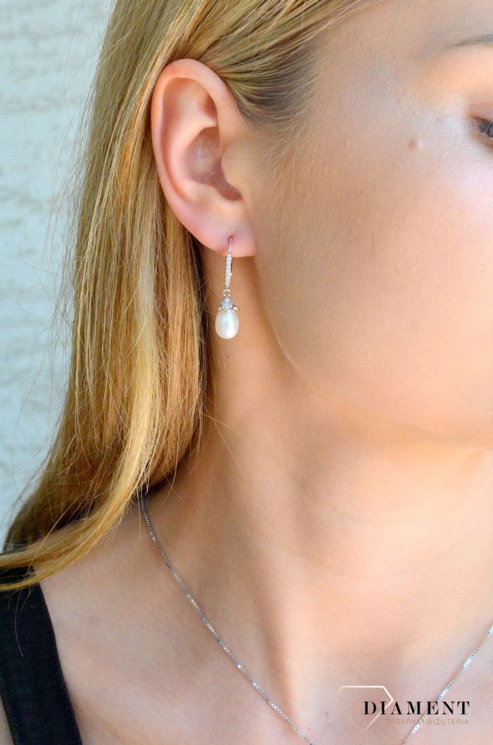 Srebrne kolczyki damskie 925 wiszące perełki JMAS7047SE00.jpg