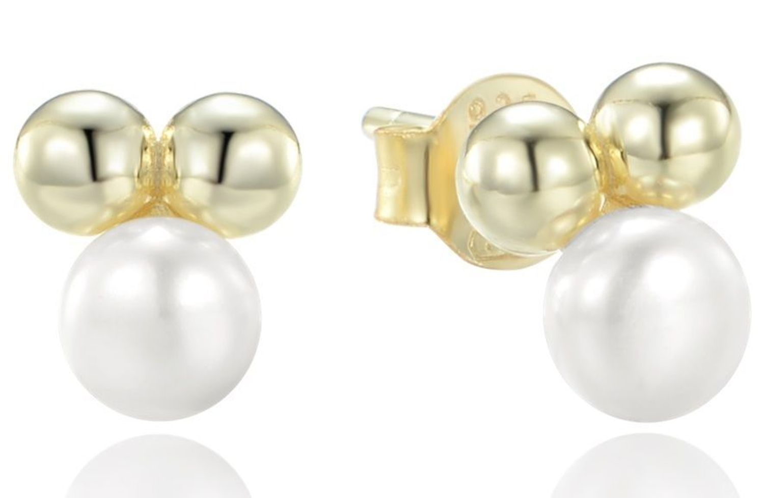 Srebrne kolczyki damskie 925 pozłacane wkrętki z perełką JMAS7052GE00.jpg