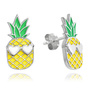 Srebrne kolczyki wiszące na lato Wesołe Ananasy JMAS8030SE00 🍍  Kolczyki na lato 🌞 (1).png