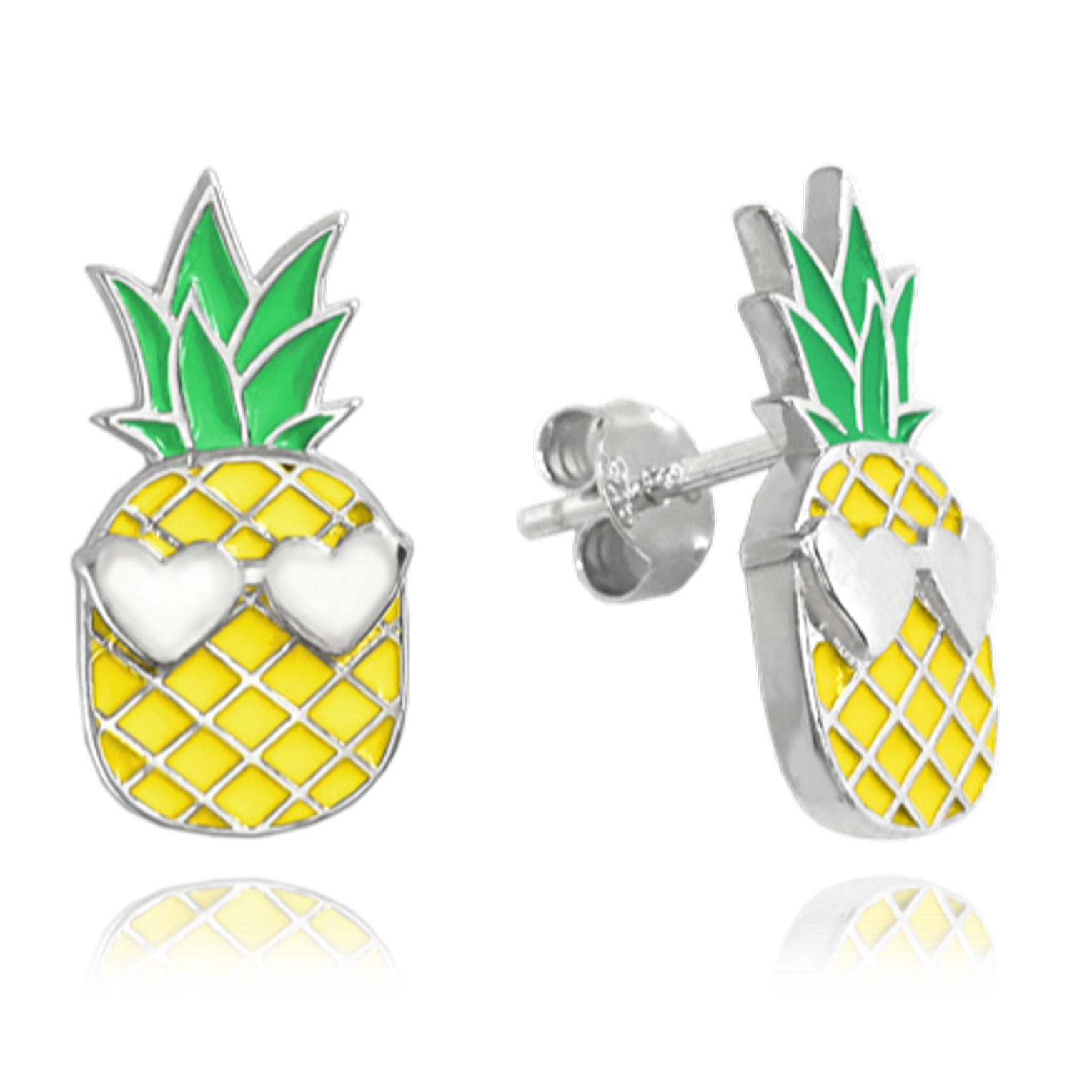 Srebrne kolczyki wiszące na lato Wesołe Ananasy JMAS8030SE00 🍍  Kolczyki na lato 🌞 (1).png