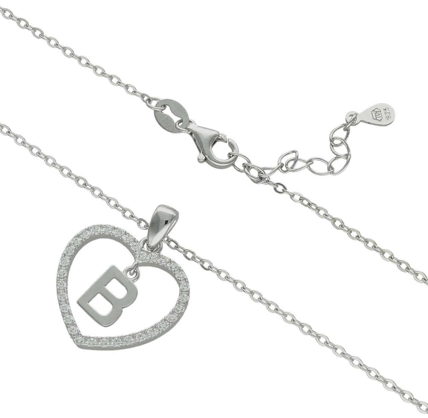 Srebrny naszyjnik damski 925 literka B w sercu z cyrkoniami JMAS900BSN. Srebrny naszyjnik damski. Naszyjnik srebrny z cyrkoniami. Naszyjnik z literką w sercu. Naszyjnik z literką na prezent (2).jpg