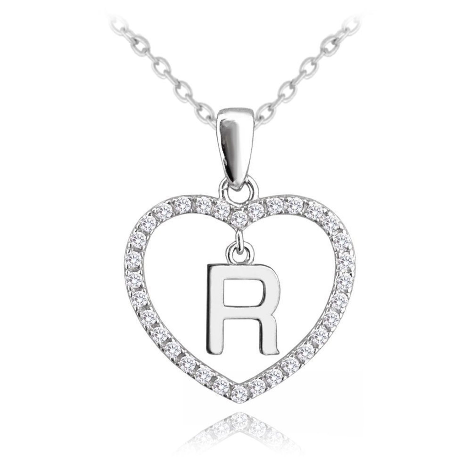 Srebrny naszyjnik damski 925 literka R w sercu z cyrkoniami JMAS900RSN.  Srebrny naszyjnik damski. Naszyjnik srebrny z cyrkoniami. Naszyjnik z literką w sercu. Naszyjnik z literką na prezent (1).jpg